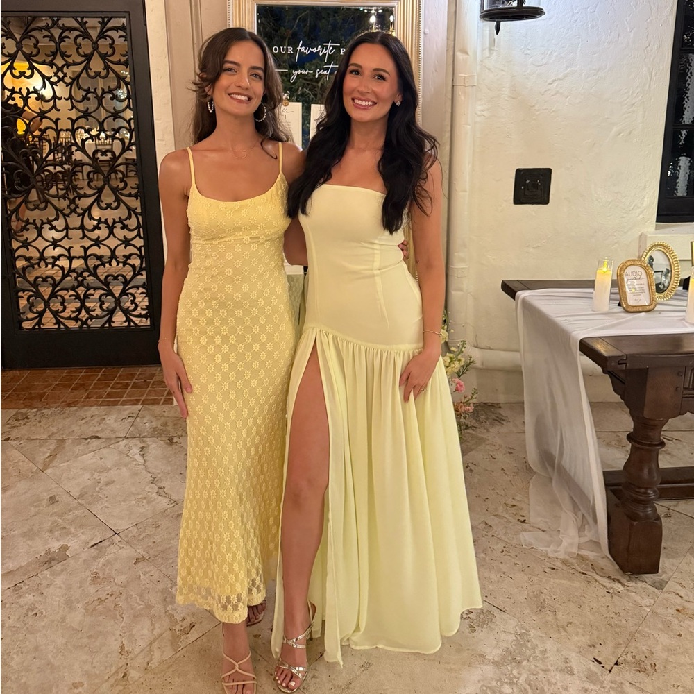 Peppermayo Strapless Yellow Dress